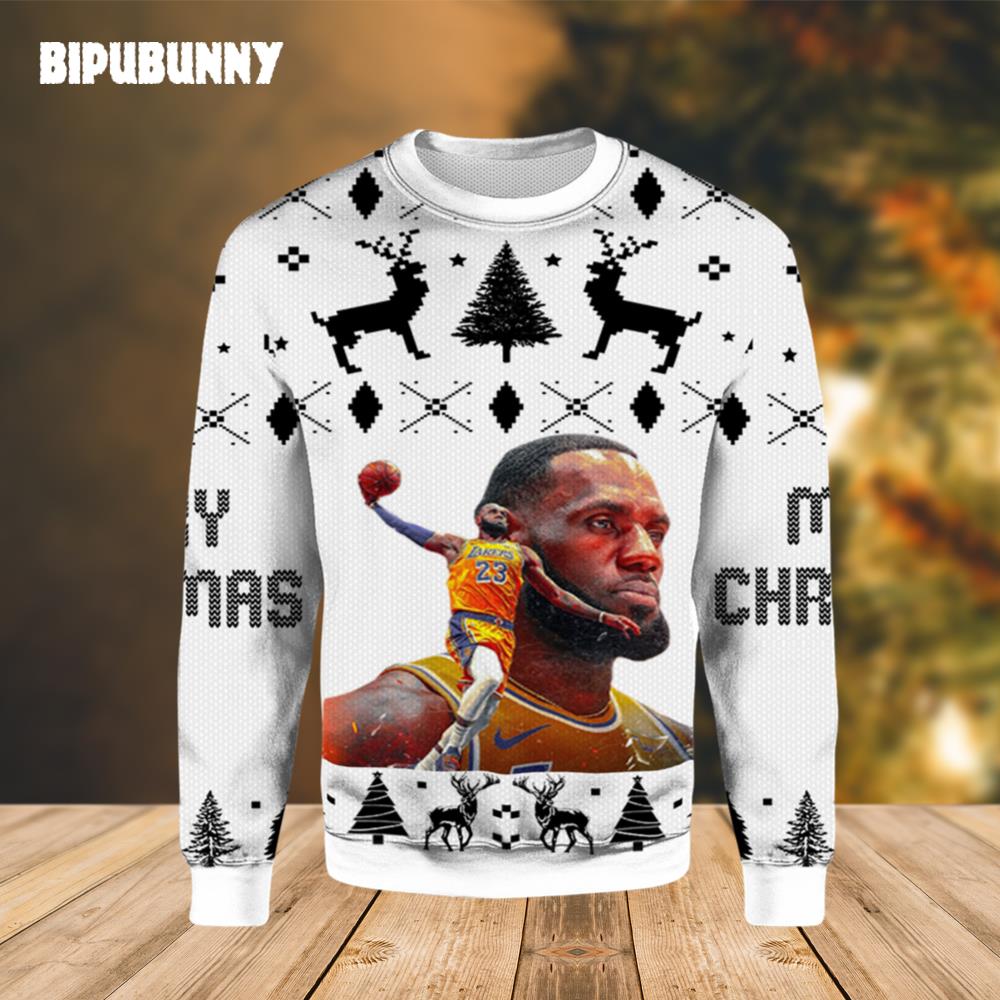 NBA King Lebron James Lakers Ugly Christmas Sweater- Best Christmas Gifts 2023