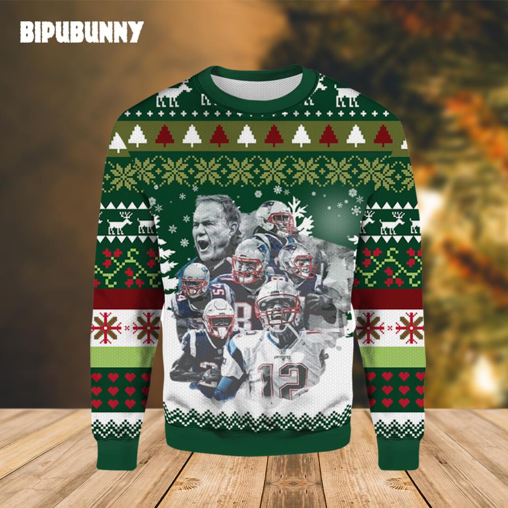 New England Patriots And Coach Ugly Christmas Sweater- Best Christmas Gifts 2023