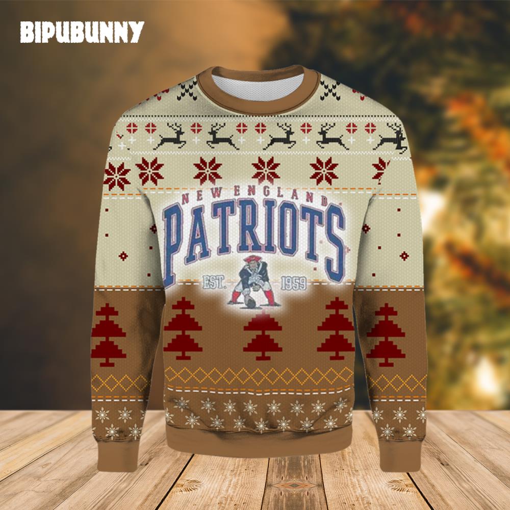 New England Patriots EST 1959 Ugly Christmas Sweater- Best Christmas Gifts 2023