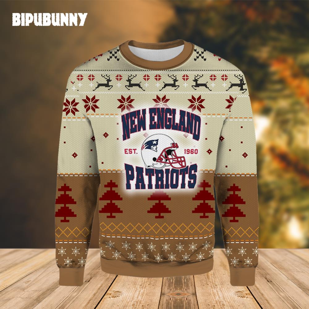 New England Patriots EST 1960 Ugly Christmas Sweater- Best Christmas Gifts 2023