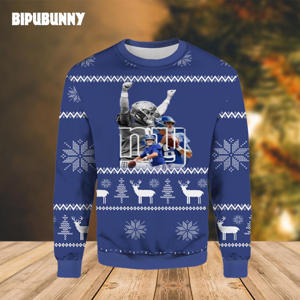 New York Giants Daniel Jones  Ugly Christmas Sweater- Best Christmas Gifts 2023