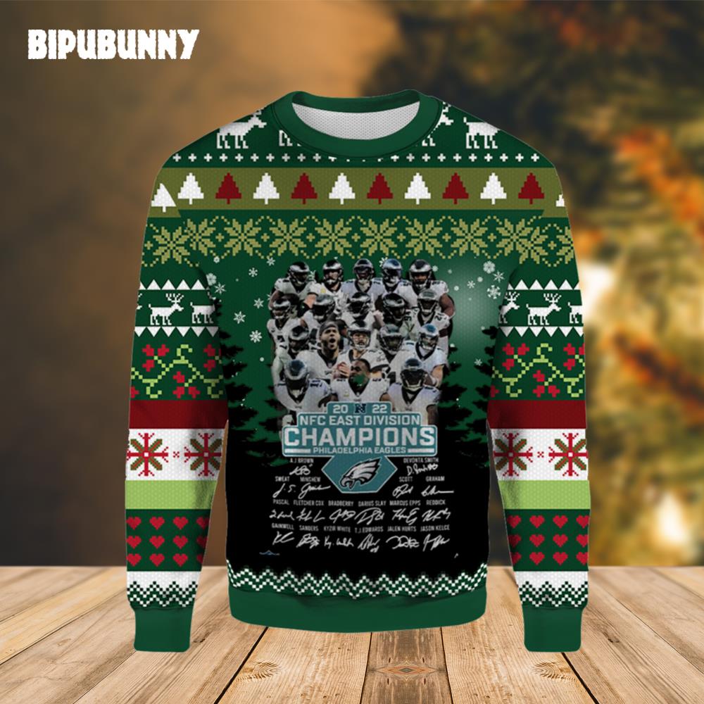 NFC East Division Champions Philadelphia Eagles Ugly Sweater- Best Christmas Gifts 2023