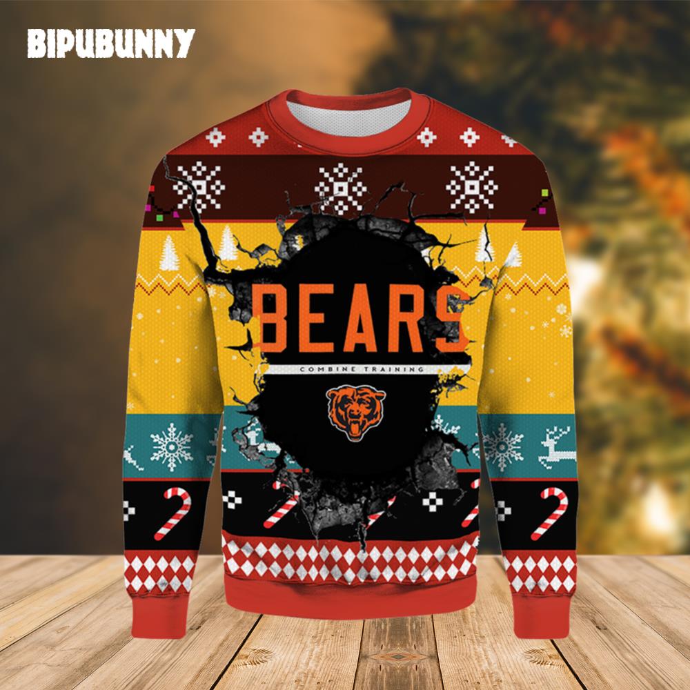 NFL Chicago Bears Combine Training Ugly Christmas Sweater- Best Christmas Gifts 2023