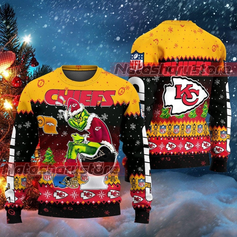 NFL Grinch Kansas City Chiefs Ugly Christmas Sweater