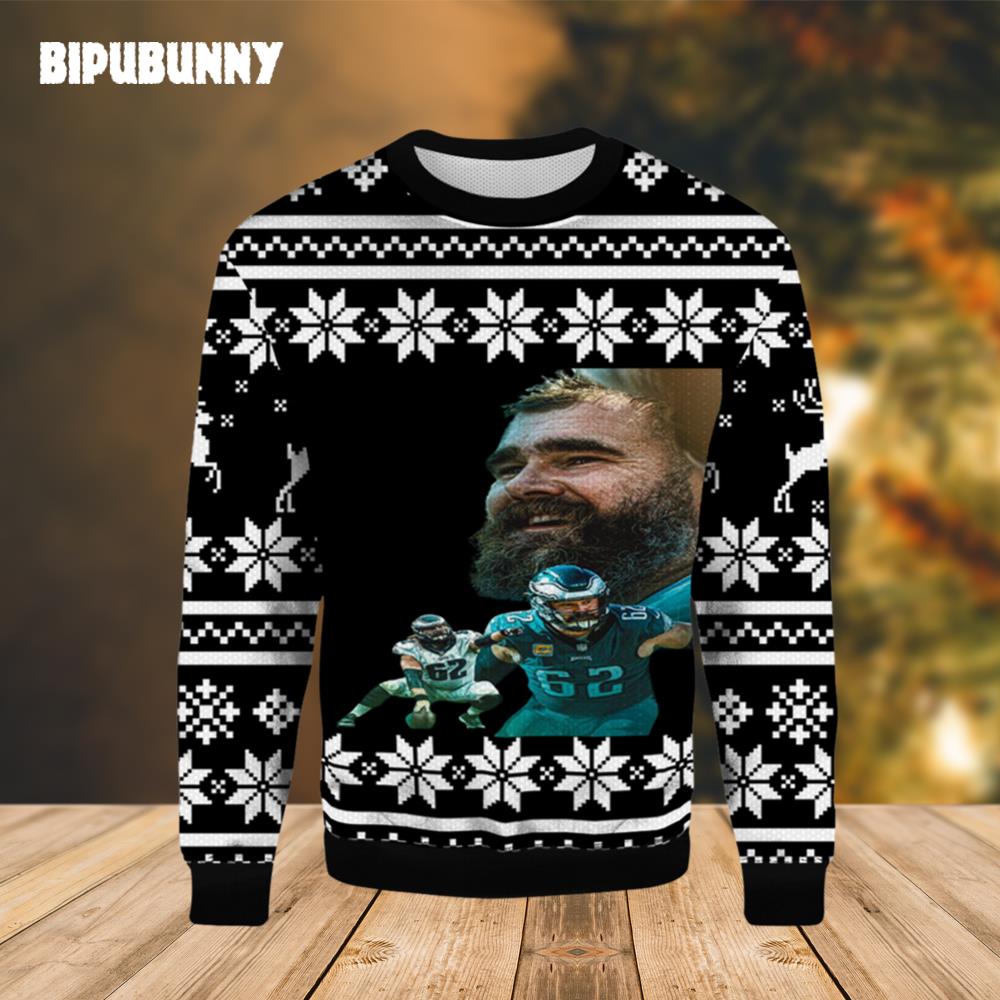 NFL Jason Kelce Eagles Ugly Christmas Sweater- Best Christmas Gifts 2023