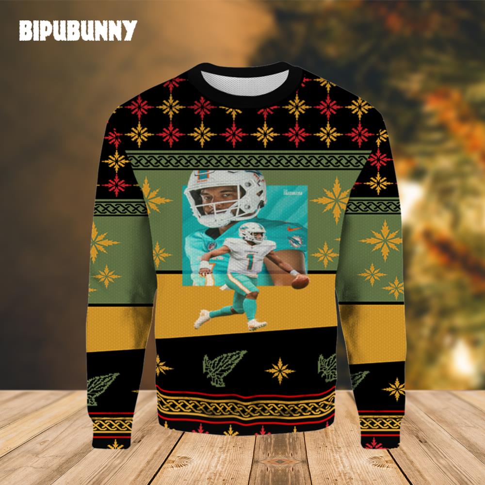 NFL Miami Dolphins Quarterback Ugly Christmas Sweater- Best Christmas Gifts 2023