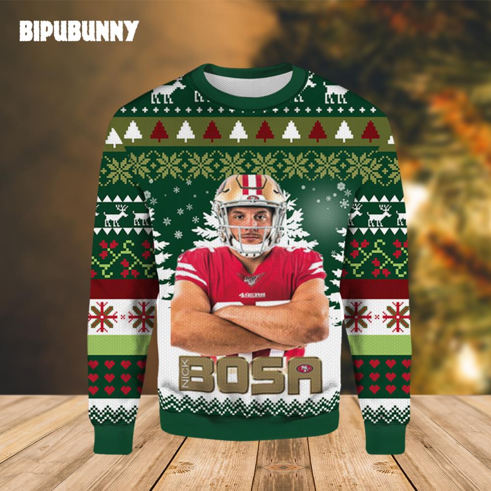 NFL San Francisco 49ers Nick Bosa Ugly Sweater- Best Christmas Gifts 2023