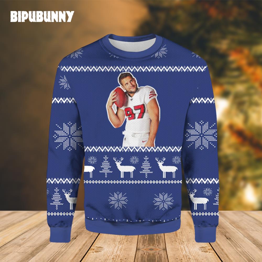 Nick Bosa Number 97 Ugly Christmas Sweater- Best Christmas Gifts 2023