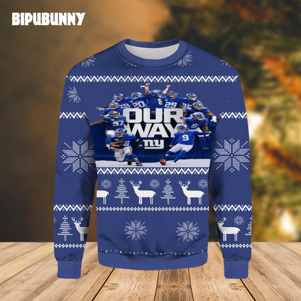 Our Way New York Giants Ugly Christmas Sweater- Best Christmas Gifts 2023