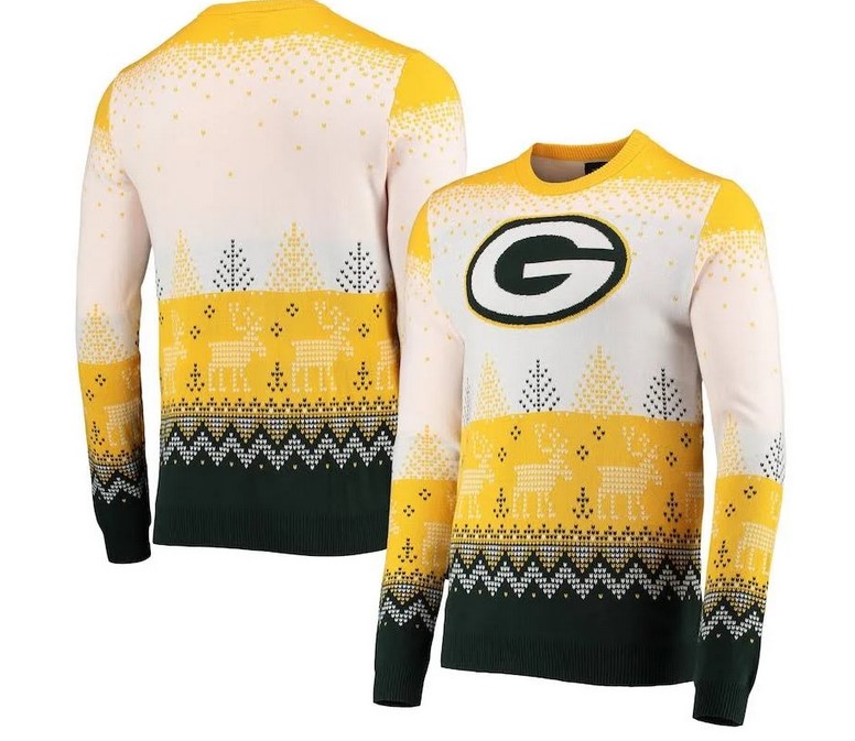 Packers White Big Logo Knit Christmas Ugly Sweater- Best Christmas Gifts 2023