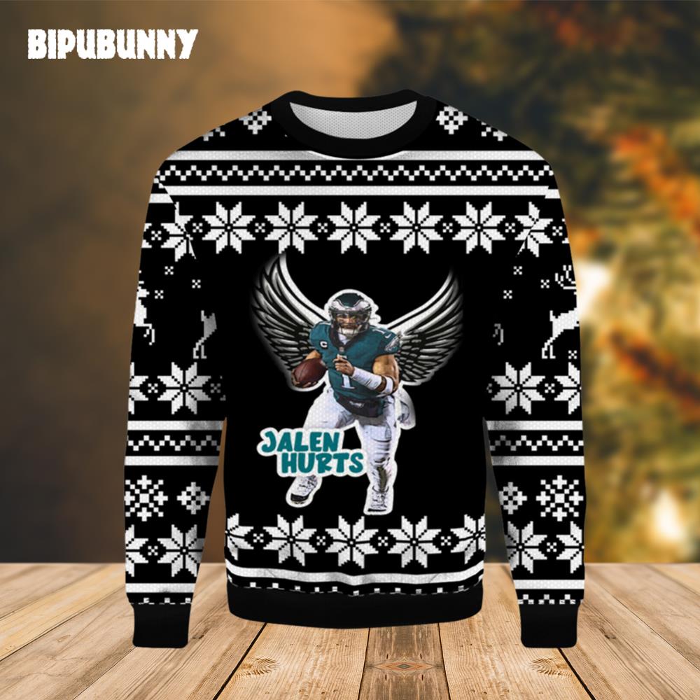 Philadelphia Eagles Quarterback Jalen Hurts Ugly Sweater- Best Christmas Gifts 2023