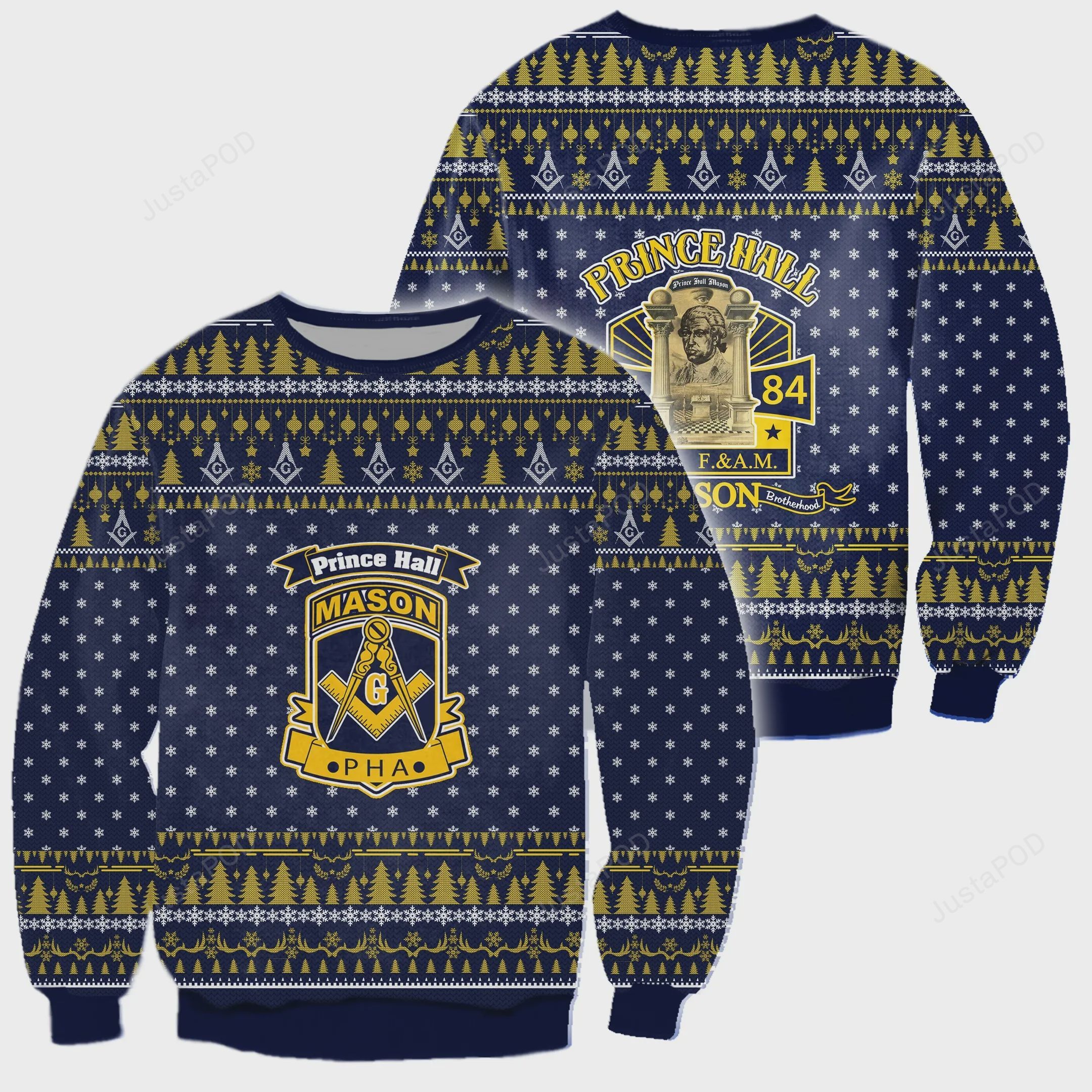 Prince Hall  Freemasonry Logo Christmas Ugly Sweater- Best Christmas Gifts 2023