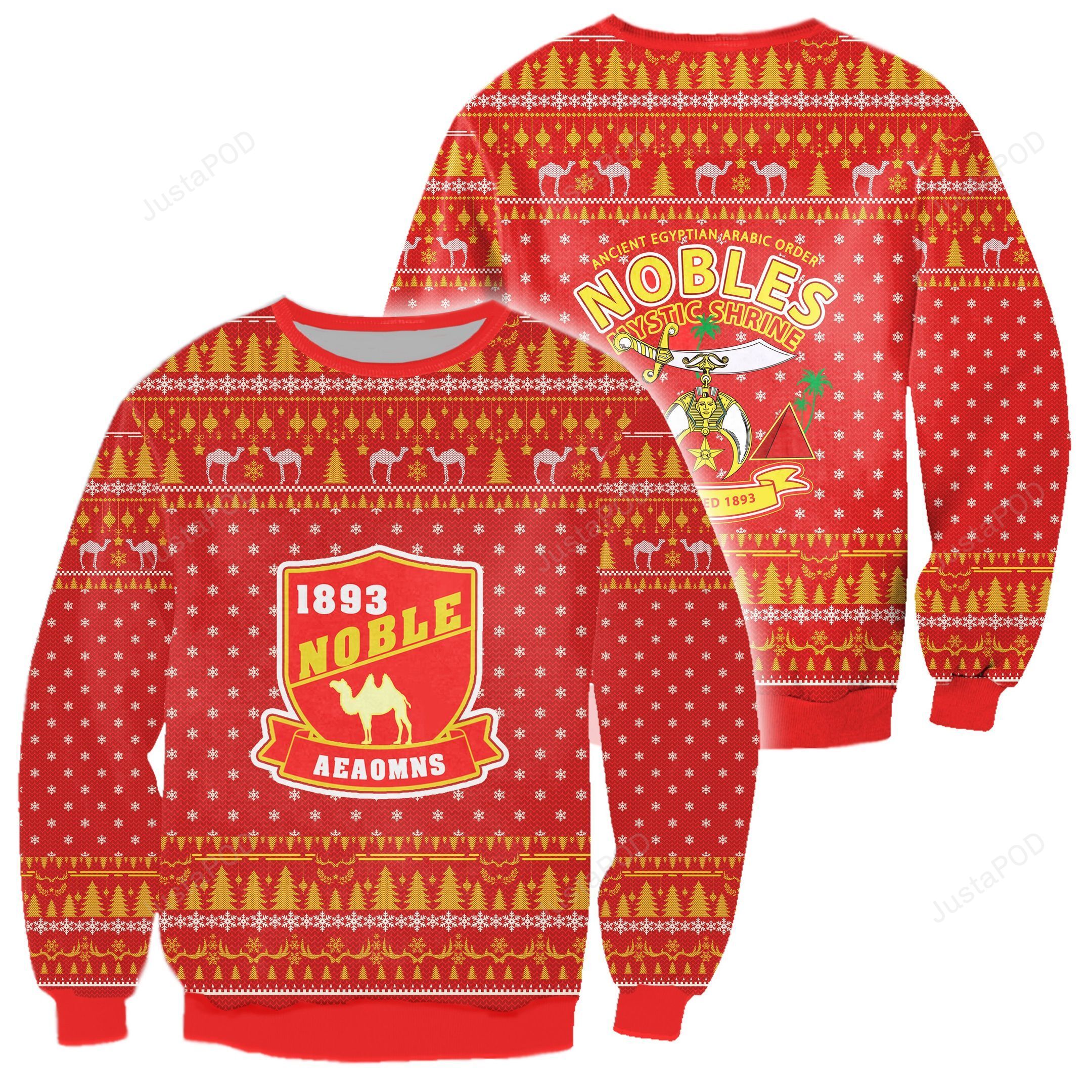 Pyramid Noble Shriner AEAONMS 1893 Christmas Ugly Sweater- Best Christmas Gifts 2023