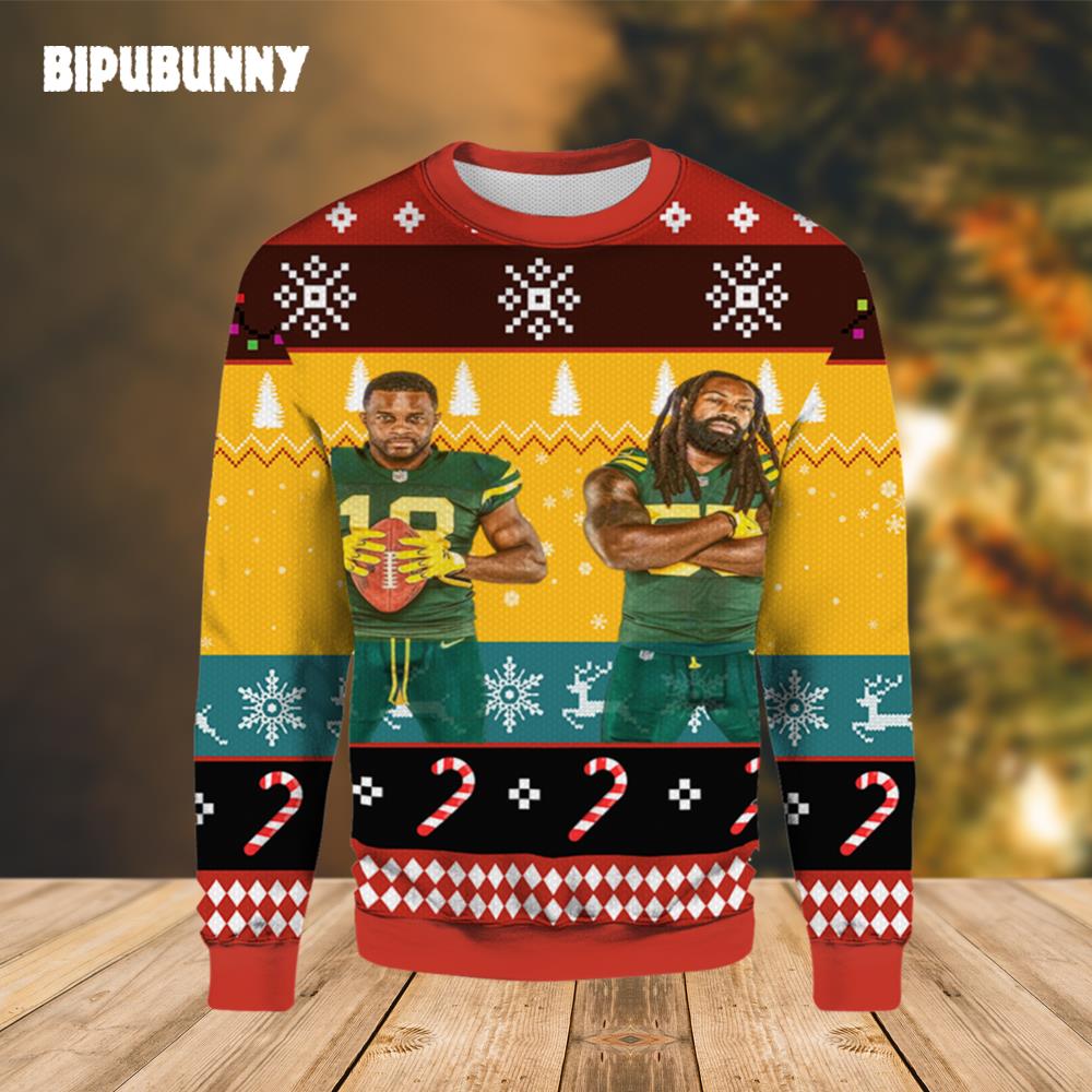 Randall Cobb Aaron Jones Ugly Christmas Sweater- Best Christmas Gifts 2023