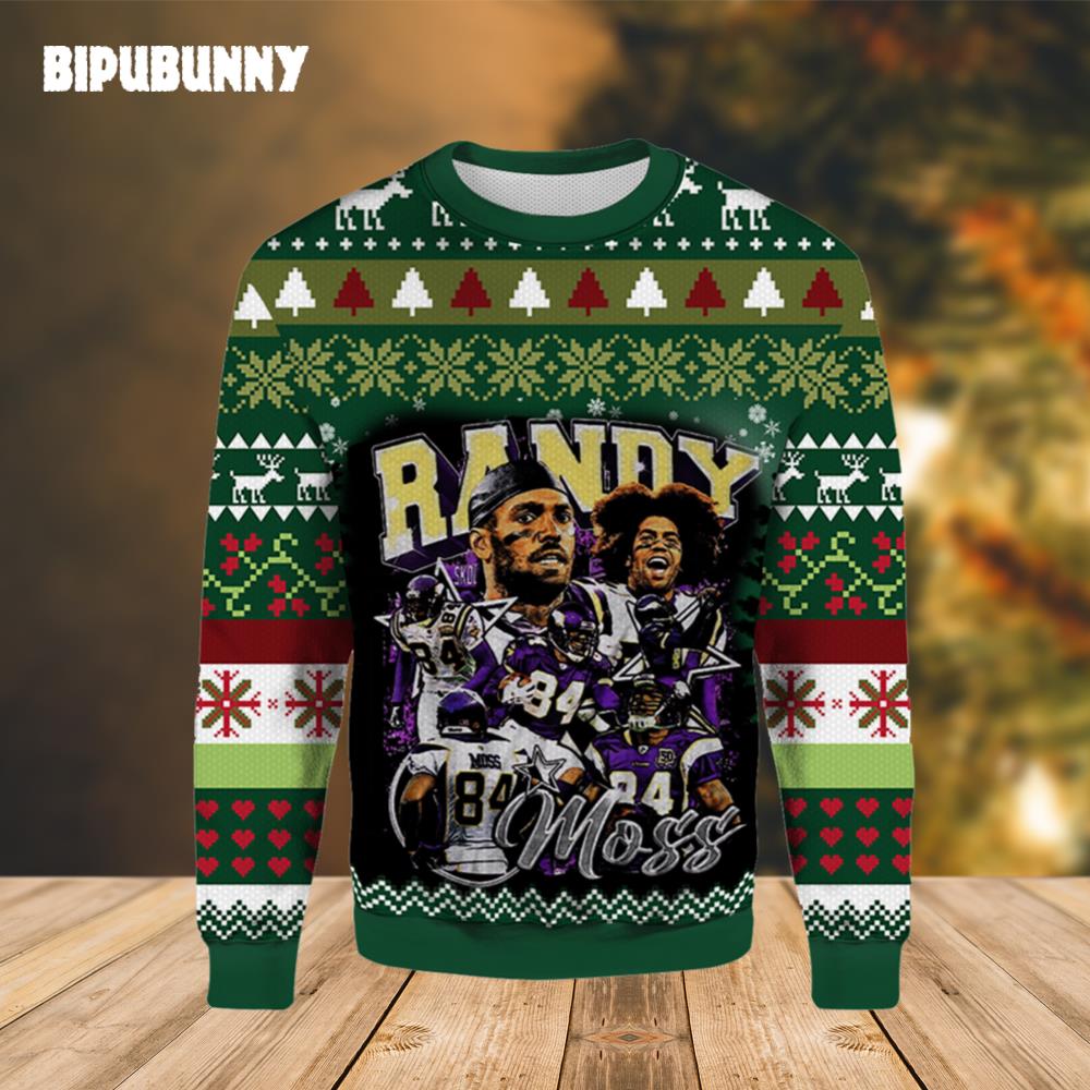 Randy Moss Minnesota Vikings Ugly Chirstmas Sweater- Best Christmas Gifts 2023