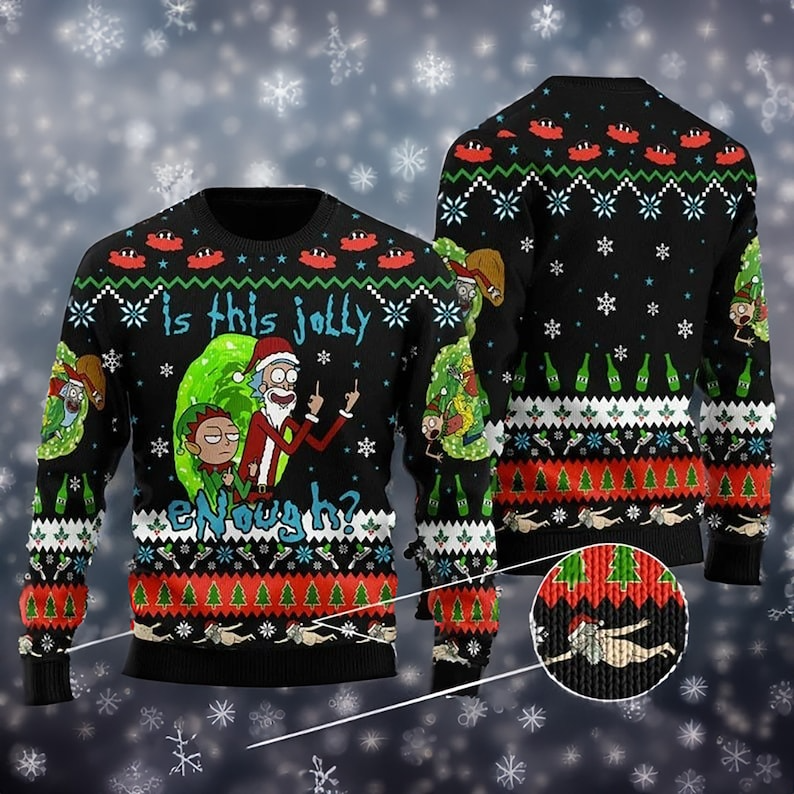 Rick AjNd Morty Ugly Christmas Sweater