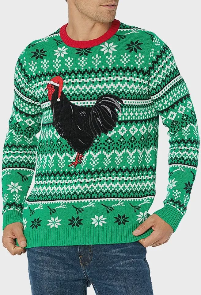 Rooster Chicken Christmas Ugly Sweater- Best Christmas Gifts 2023