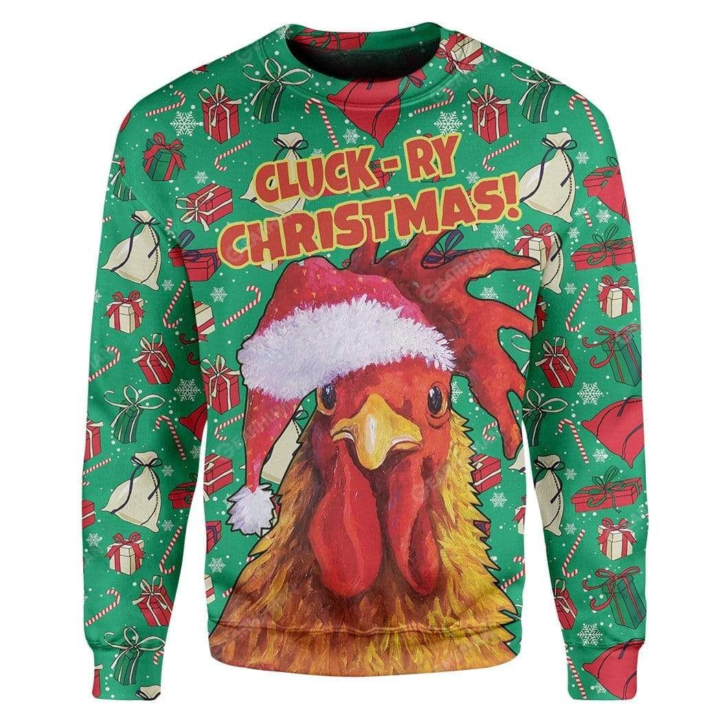 Rooster Chicken Santa Christmas Ugly Sweater- Best Christmas Gifts 2023