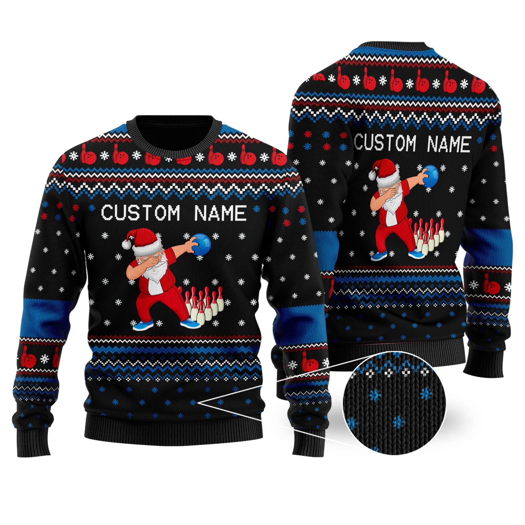 Santa Claus Dab Bowling Christmas Ugly Sweater- Best Christmas Gifts 2023