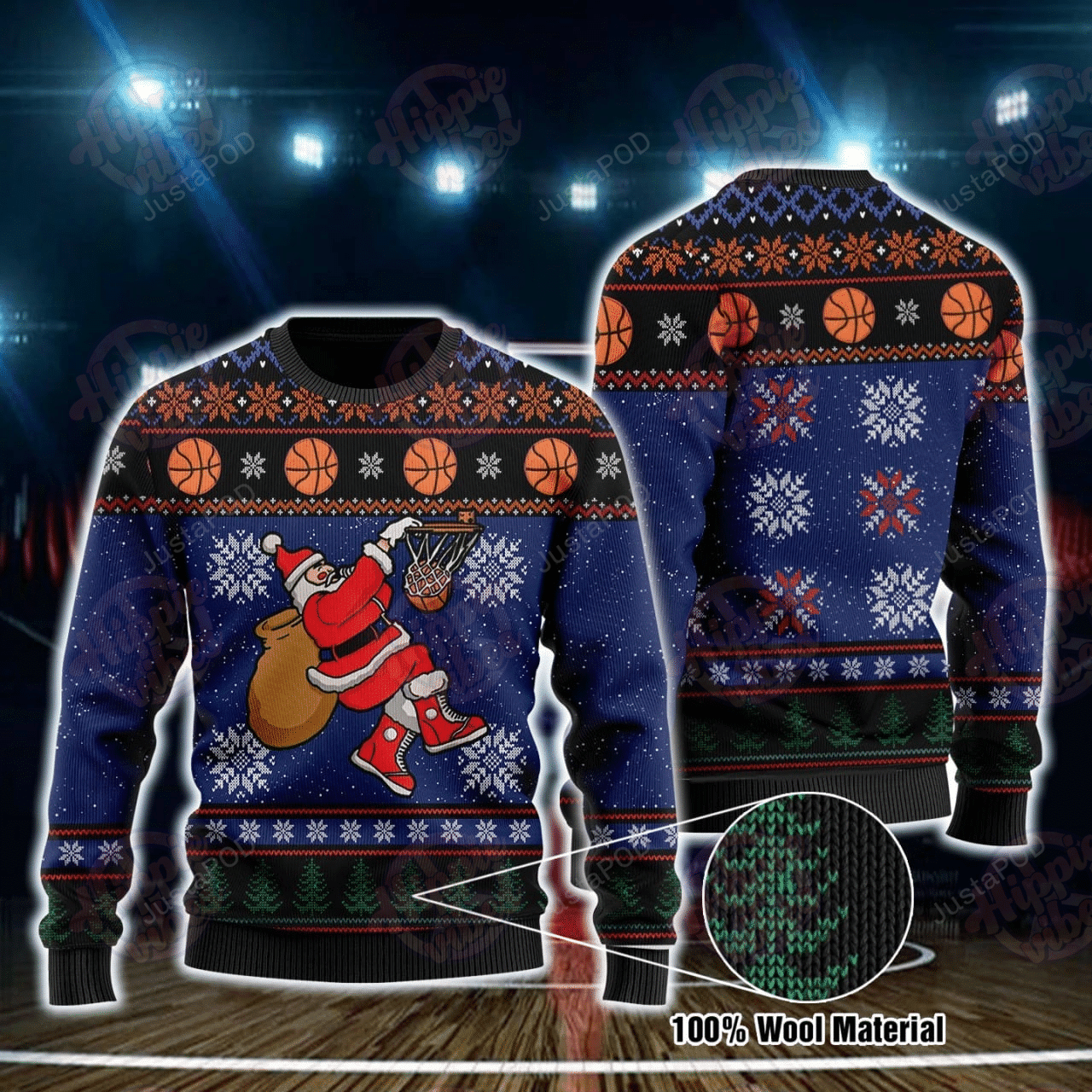 Santa Clause Basketball Christmas Ugly Sweater- Best Christmas Gifts 2023