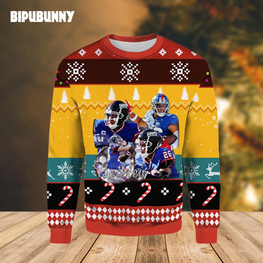 Saquon Barkley Giants Ugly Chirstmas Sweater- Best Christmas Gifts 2023