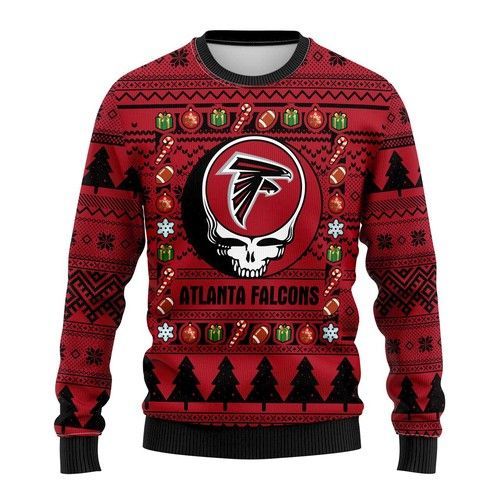 Skull Atlanta Falcons American Football Christmas Ugly Sweater- Best Christmas Gifts 2023