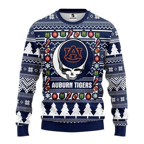 Skull Auburn Tigers Christmas Ugly Sweater- Best Christmas Gifts 2023