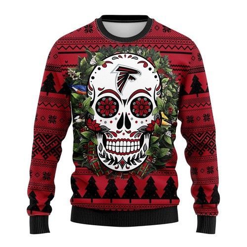 Skull Flower Arizona Cardinals Christmas Ugly Sweater- Best Christmas Gifts 2023