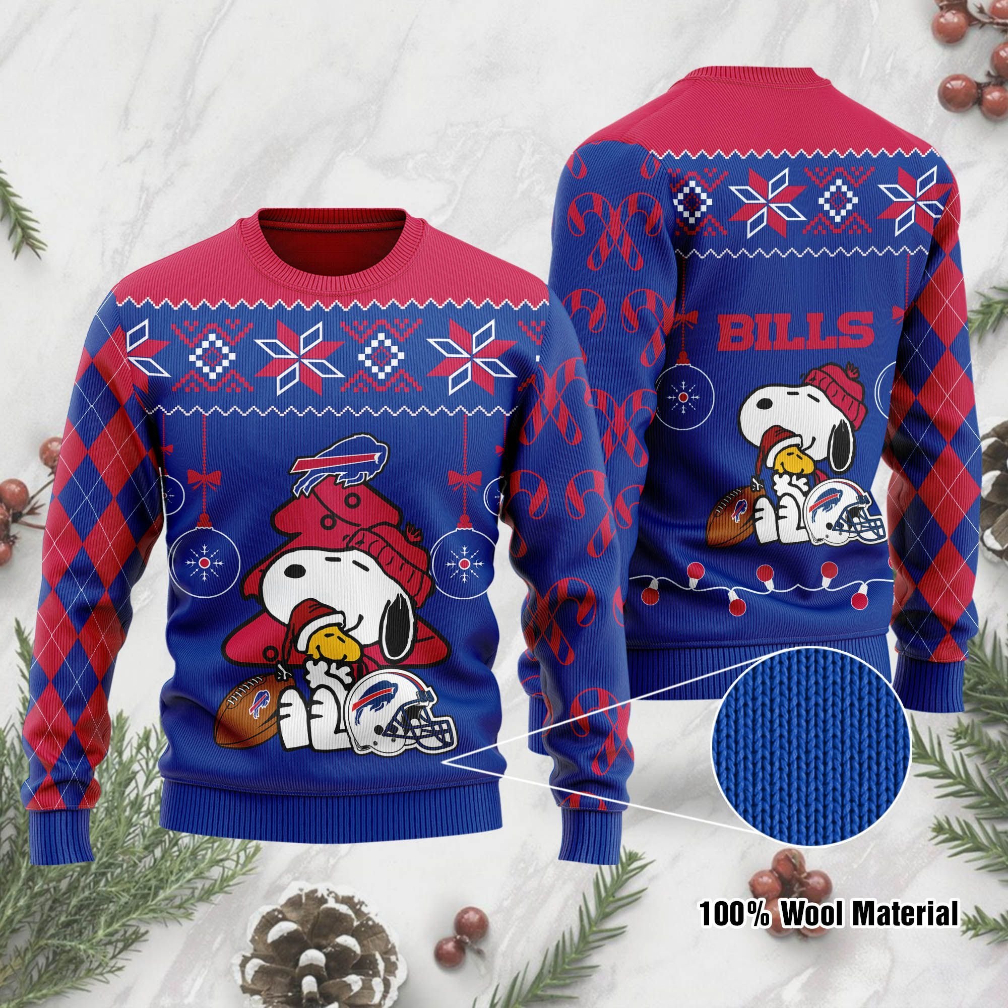 Snoopy And Woodstock Buffalo Bills Christmas Ugly Sweater- Best Christmas Gifts 2023