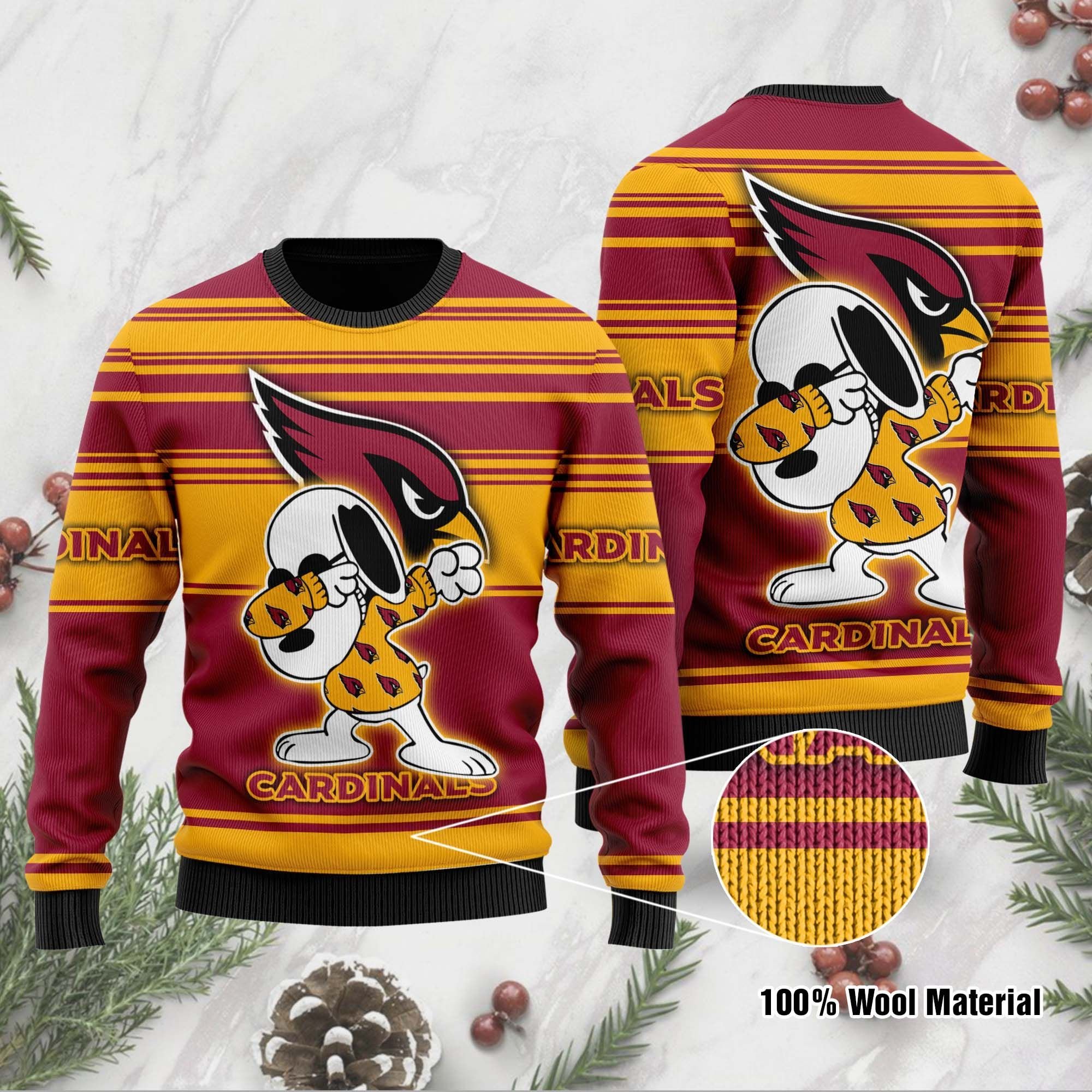 Snoopy Arizona Cardinals Christmas Ugly Sweater- Best Christmas Gifts 2023