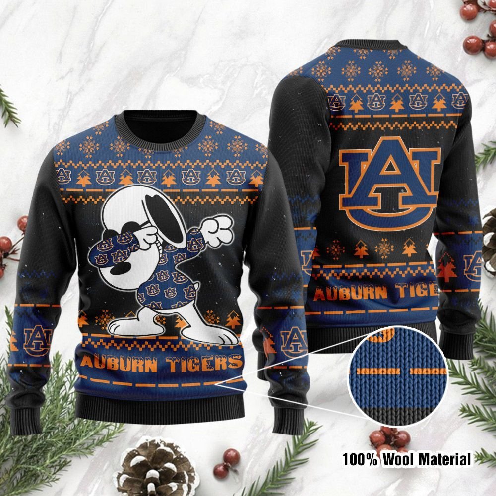 Snoopy Dab Auburn Tigers  – Christmas Ugly Sweater- Best Christmas Gifts 2023