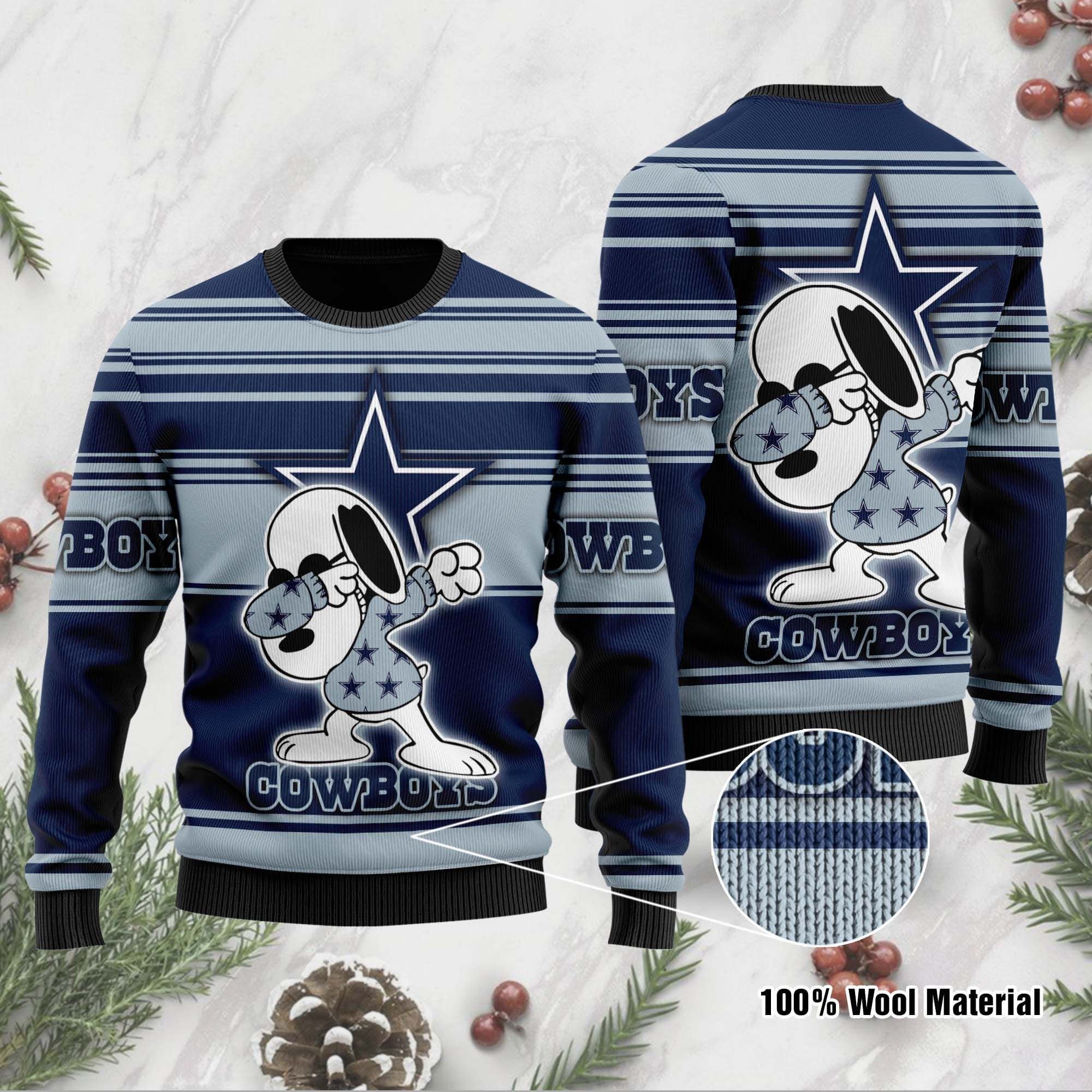 Snoopy Dab Dallas Cowboys Christmas Ugly Sweater- Best Christmas Gifts 2023