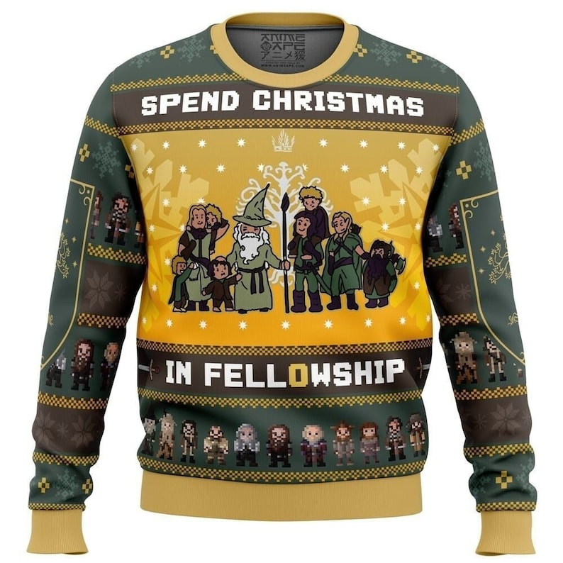 Spend Christmas in Fellowship The Lord of the Rings Ugly Christmas Sweater