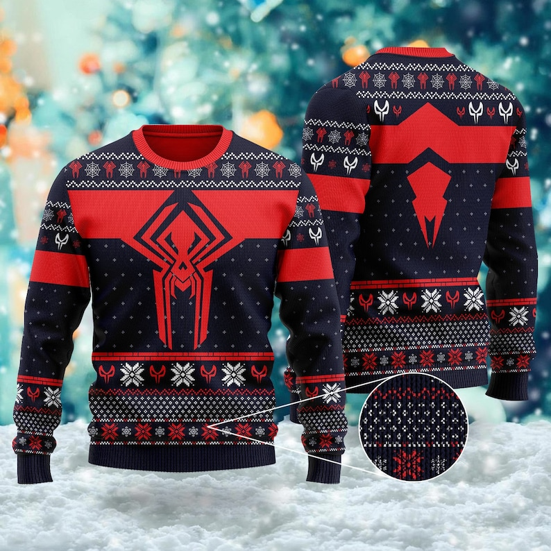 Spider Ugly Christmas Sweater, Superhero Movie Xmas