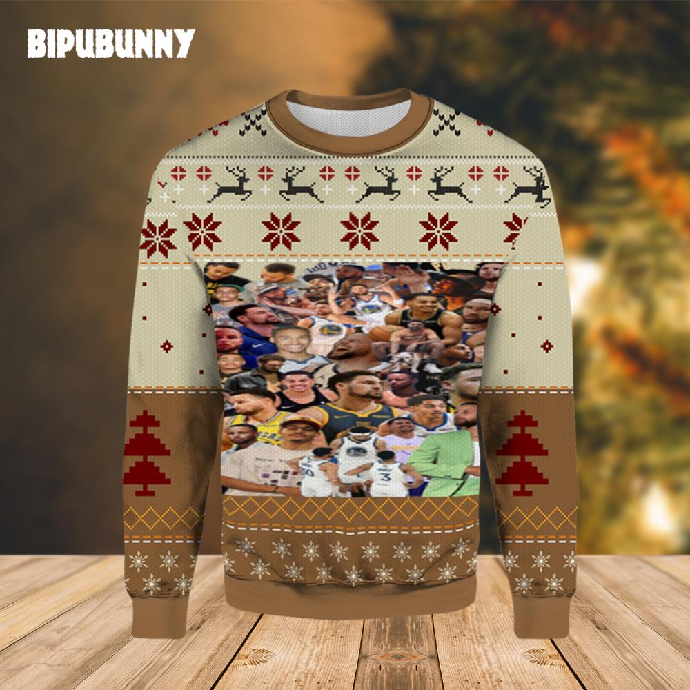 Stephen Curry Klay Thompson Jordan Poole Ugly Sweater- Best Christmas Gifts 2023