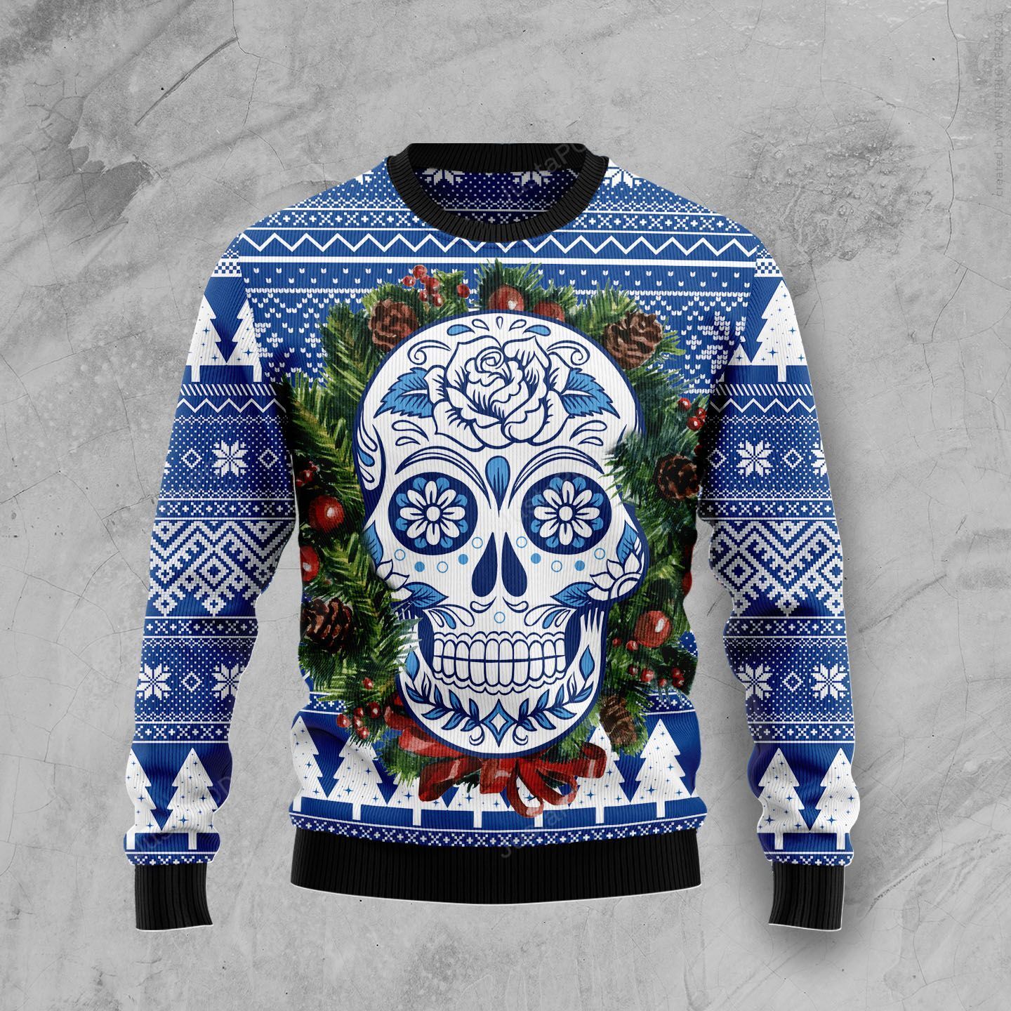 Sugar Skull Calavera Christmas Ugly Sweater- Best Christmas Gifts 2023