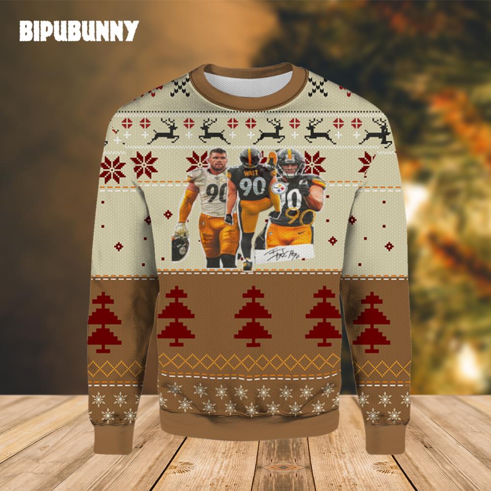 TJ Watt Pittsburgh Steelers Christmas Sweater- Best Christmas Gifts 2023