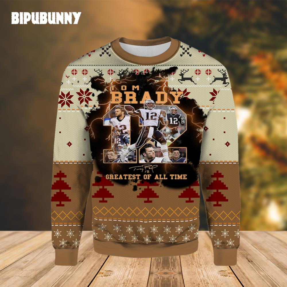 Tom Brady Greatest of all time Ugly Christmas Sweater- Best Christmas Gifts 2023