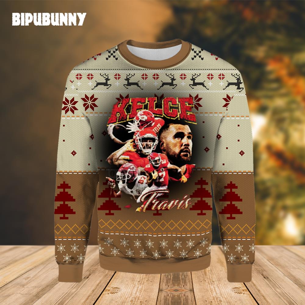 Travis Kelce Kansai City Chiefs Ugly Christmas Sweater- Best Christmas Gifts 2023