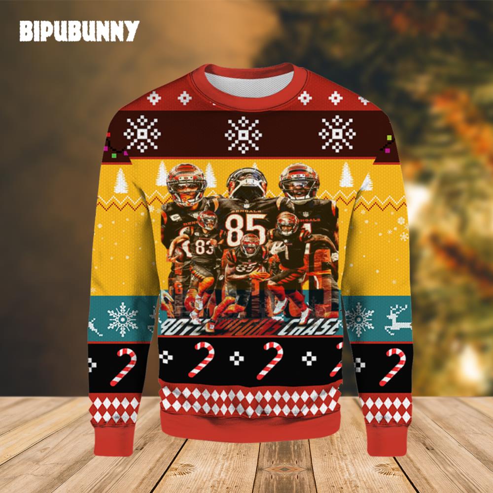 Tree Amigos Cincinnati Bengals Ugly Christmas Sweater- Best Christmas Gifts 2023