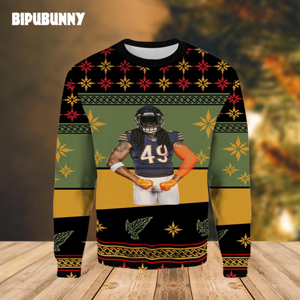 Tremaine Edmunds Chicago Bears Ugly Christmas Sweater- Best Christmas Gifts 2023