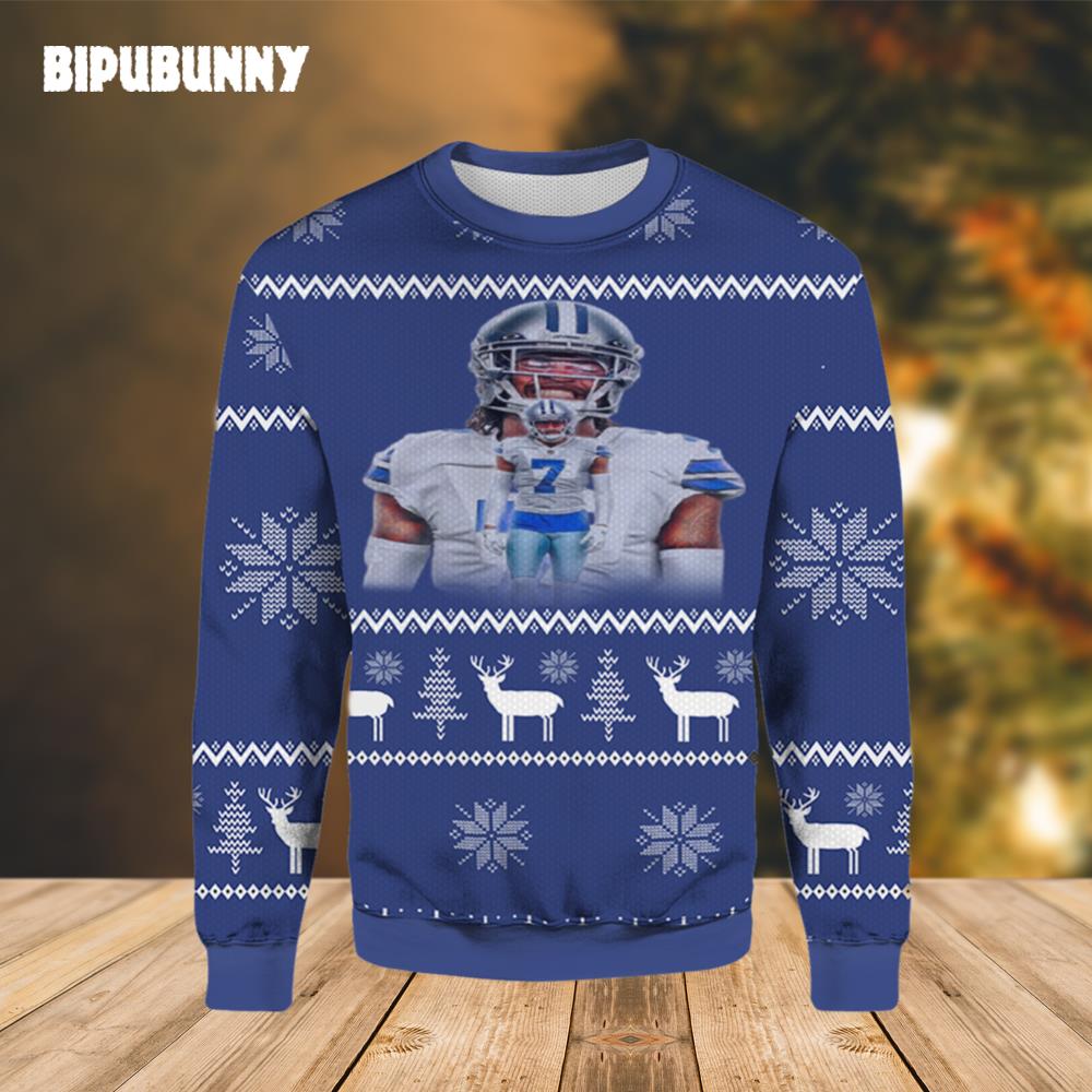 Trevon Diggs Dallas Cowboys Ugly Christmas Sweater- Best Christmas Gifts 2023