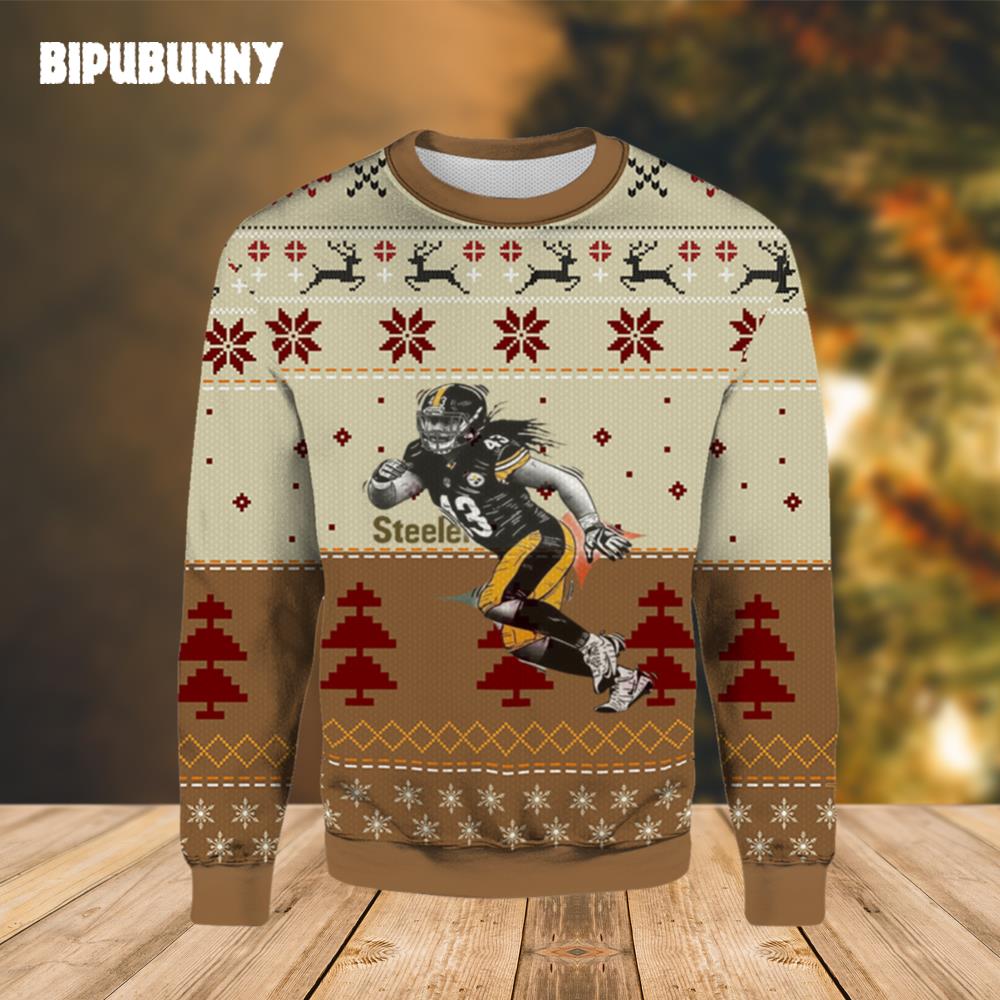 Troy Polamalu Pittsburgh Steelers Ugly Christmas Sweater- Best Christmas Gifts 2023