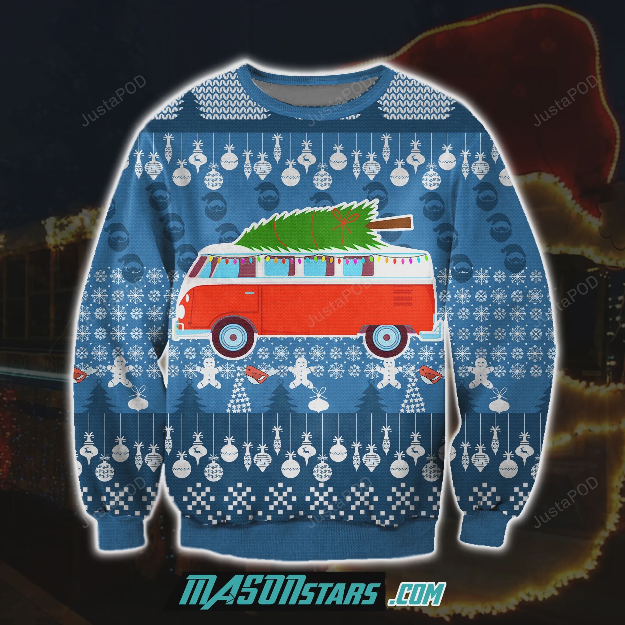 Truck carrying Christmas Tree Christmas Ugly Sweater- Best Christmas Gifts 2023