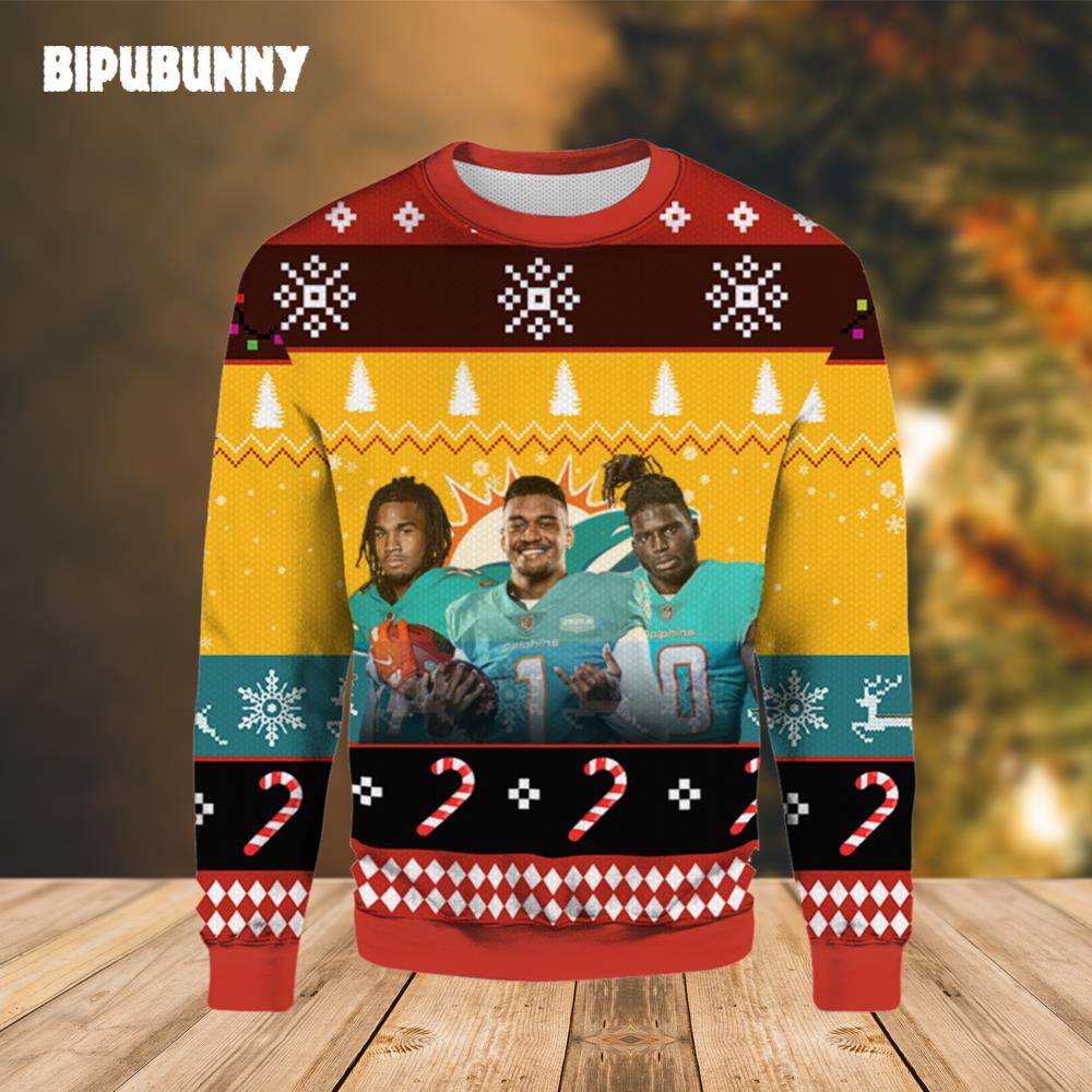 Tua Tagovailoa Miami Dolphins Ugly Sweater- Best Christmas Gifts 2023