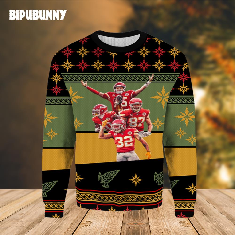 Tyreek Hill Patrick Mahomes Charles Kelsey Ugly Sweater- Best Christmas Gifts 2023