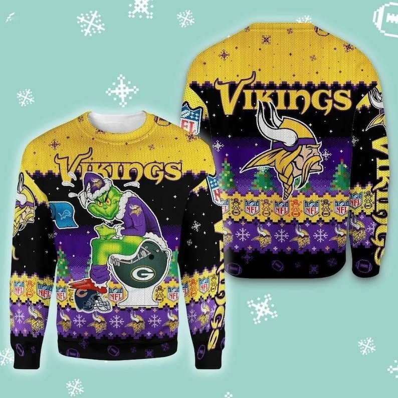 V.ikings Football Grinch Ugly Sweater