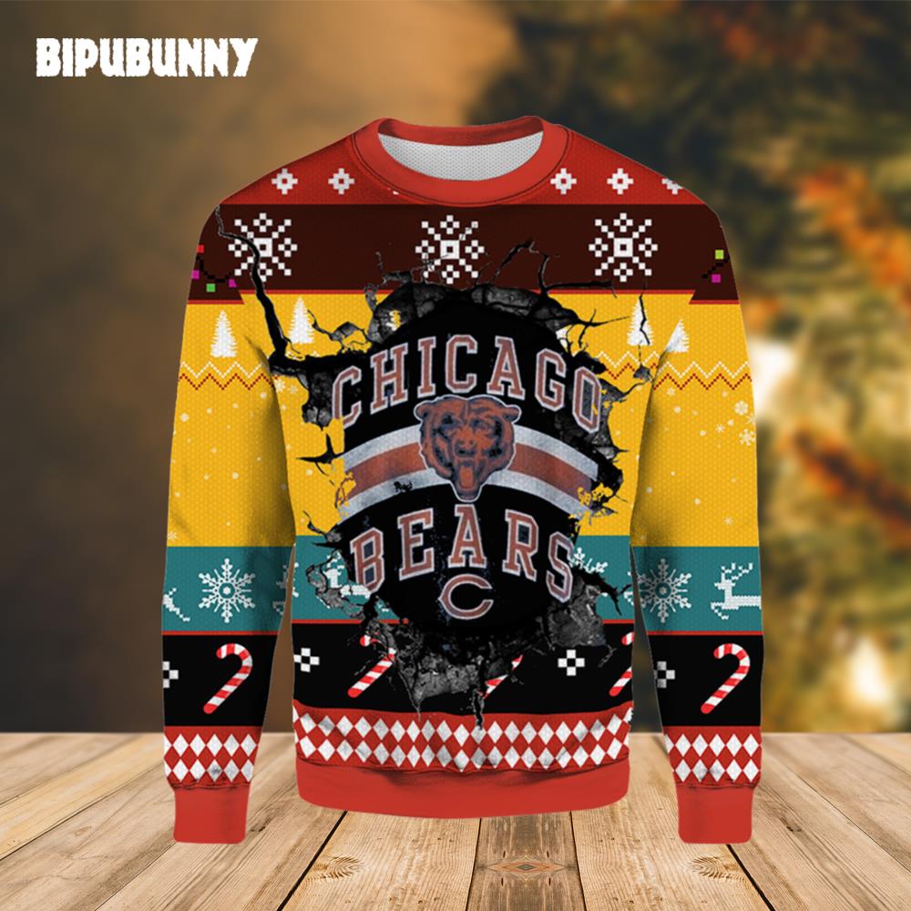 Vintage Chicago Bears C Ugly Christmas Sweater- Best Christmas Gifts 2023