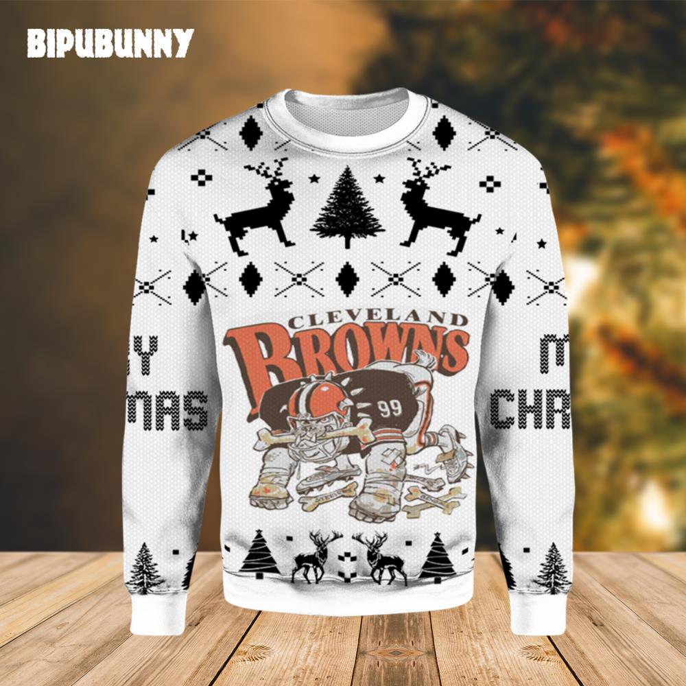 Vintage Style Cleveland Browns Bear Funny Ugly Sweater