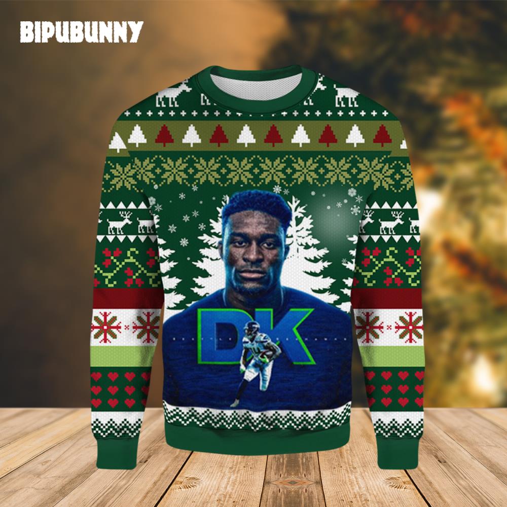 14 DK Metcalf Seahawks Ugly Christmas Sweater